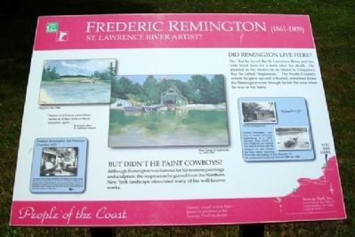 Frederic Remington (1861 - 1909) Marker. Click for full size. Frederic Remington (1861 - 1909) Marker image. Click for full size.