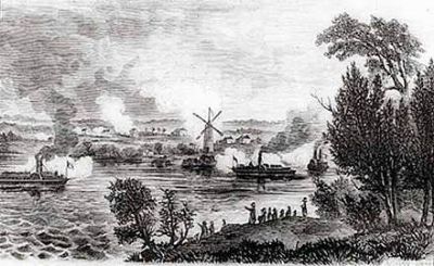 Contemporary Sketch of the Battle of the Windmill image. Click for full size.