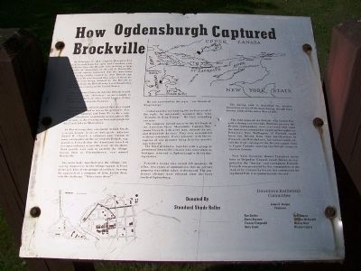 How Ogdensburgh Captured Brockville Marker image. Click for full size.