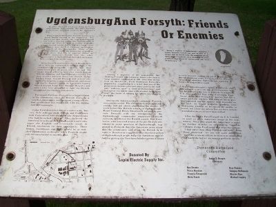 Ogdensburg And Forsyth: Friends Or Enemies Marker image. Click for full size.