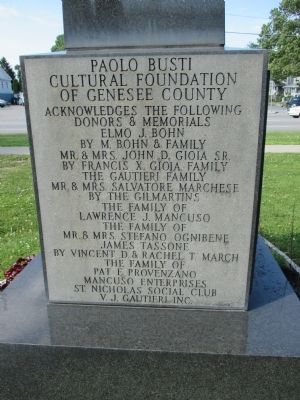 Back Text of Paolo Busti Monument Marker image. Click for full size.