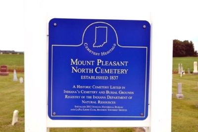 Mount Pleasant North Cemetery Marker. Click for full size. Mount Pleasant North Cemetery Marker image. Click for full size.