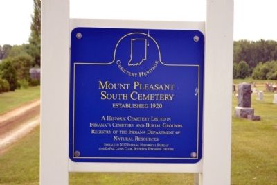 Mount Pleasant South Cemetery Marker image. Click for full size.