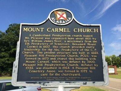 Mount Carmel Church Marker image. Click for full size.