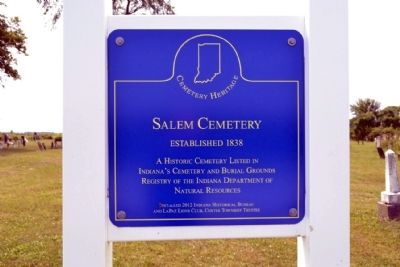Salem Cemetery Marker. Click for full size. Salem Cemetery Marker image. Click for full size.
