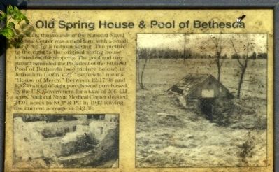 Old Spring House & Pool of Bethesda Marker image. Click for full size.