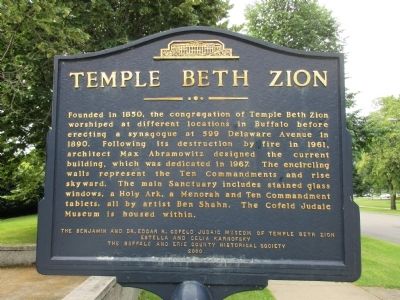 Temple Beth Zion Marker image. Click for full size.