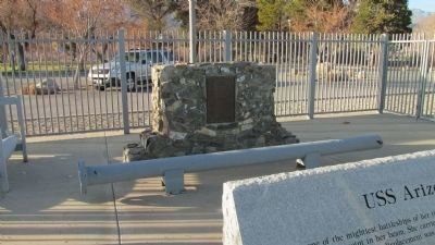 Veterans Memorial Plaque and Drive Shaft, (possibly the propulsion exhaust system.) image. Click for full size.