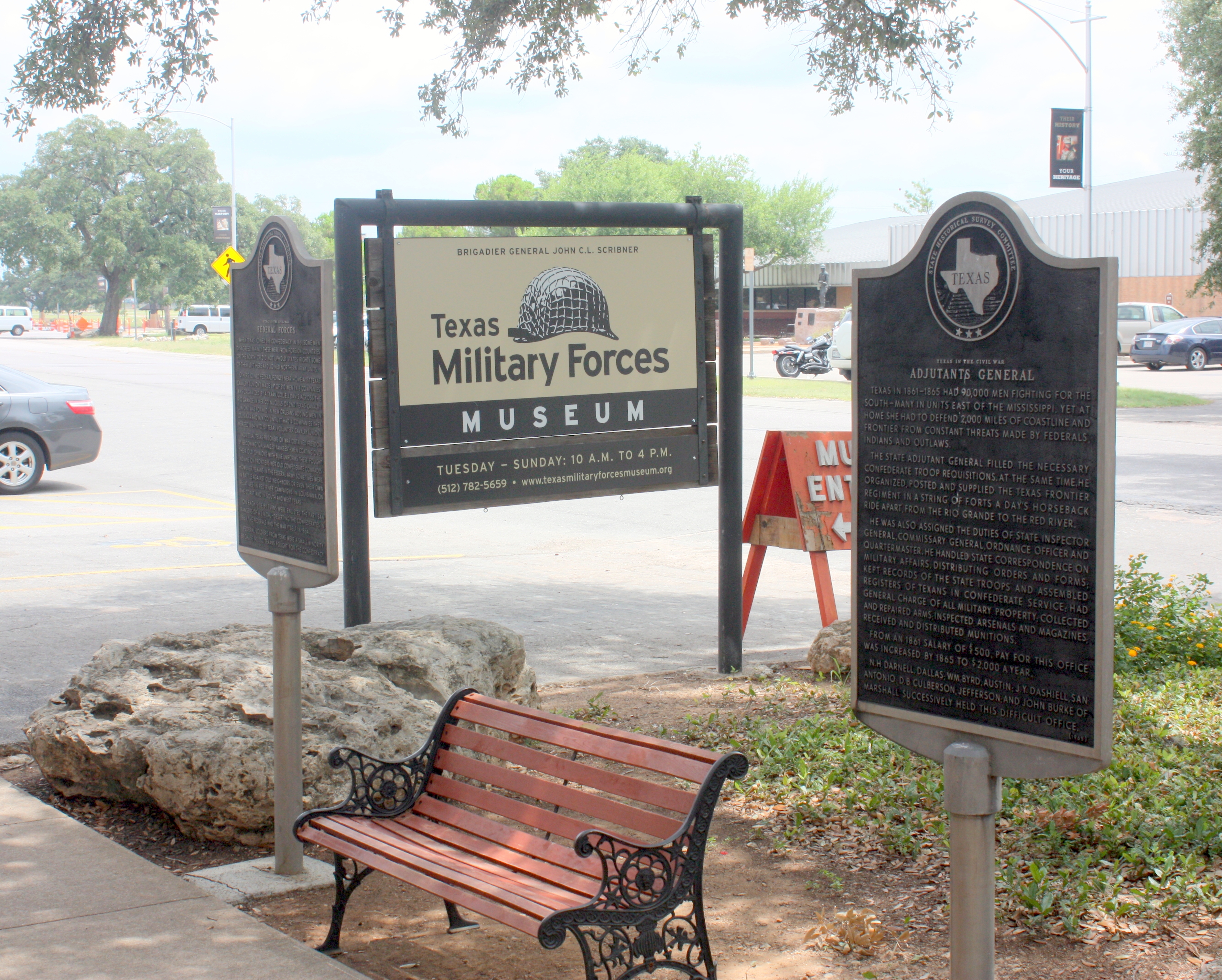 Texas in the Civil War – Federal Forces Marker, in front of the Texas Military Forces Museum