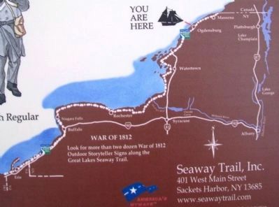 Map of Seaway Trail War of 1812 Wayside Markers image. Click for full size.