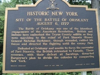 Site of The Battle of Oriskany Marker (Restored) image. Click for full size.