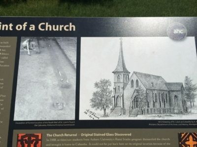 Photo of church & old location image. Click for full size.
