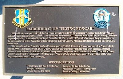 Fairchild C-119 "Flying Boxcar" Marker. Click for full size. Fairchild C-119 "Flying Boxcar" Marker image. Click for full size.