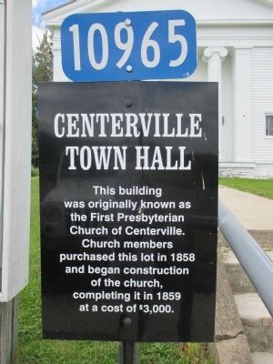 Centerville Town Hall Marker image. Click for full size.