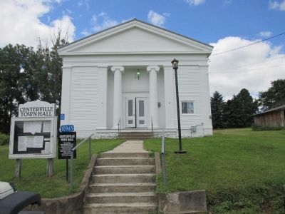 Centerville Town Hall and Marker image. Click for full size.