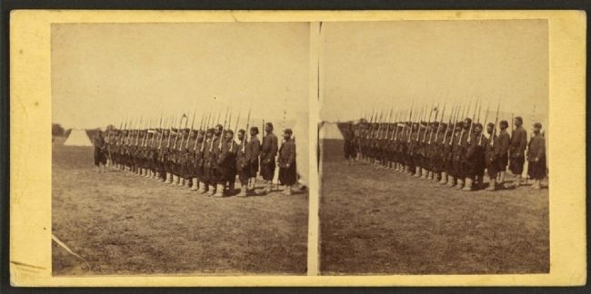 Company E, 5th Regiment N.Y. Zouaves, Colonel Duryee, at Camp Butler, near Fortress Monroe, Va. image. Click for full size.