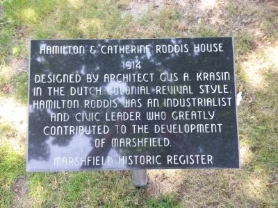 Hamilton & Catherine Roddis House Marker. Click for full size. Hamilton & Catherine Roddis House Marker image. Click for full size.
