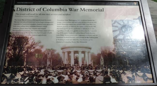 District of Columbia War Memorial Panel 3, South Lawn. Click for full size. District of Columbia War Memorial Panel 3, South Lawn image. Click for full size.