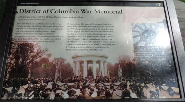 District of Columbia War Memorial Panel 3, South Lawn image. Click for full size.
