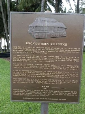 Biscayne House of Refuge Marker image. Click for full size.