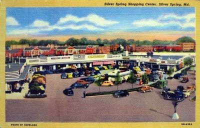 Silver Spring Shopping Center, 1946 Postcard image. Click for full size.