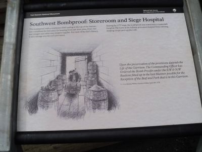 Southwest Bombproof: Storeroom and Siege Hospital Marker image. Click for full size.