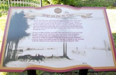 Ships on the St. Clair Marker image. Click for full size.