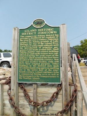 Leland Historical District (Fishtown) Marker image. Click for full size.