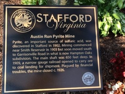Austin Run Pyrite Mine Marker image. Click for full size.