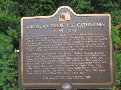 Anglican Church, St. Catharines Marker (post) image. Click for full size.