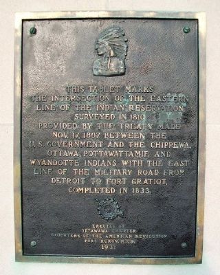 Intersection of Military Road and Indian Reservation Marker image. Click for full size.