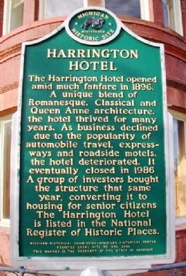 Harrington Hotel Marker. Click for full size. Harrington Hotel Marker image. Click for full size.