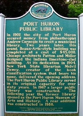 Port Huron Public Library Marker image. Click for full size.