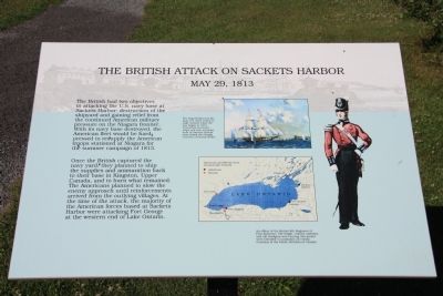 British Attack on Sackets Harbor Marker image. Click for full size.