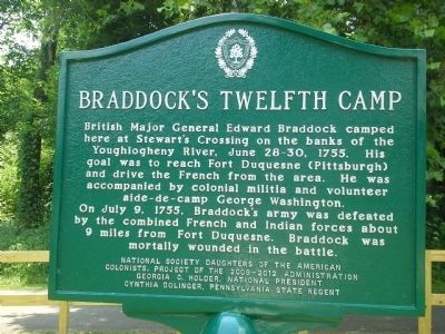 Braddock's Twelfth Camp Marker image. Click for full size.