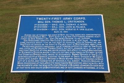 Twenty-First Army Corps Marker. Click for full size. Twenty-First Army Corps Marker image. Click for full size.