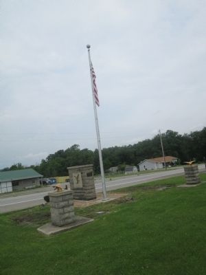 Ohio State Eagles Recreation Park flag pole and multiple markers image. Click for full size.