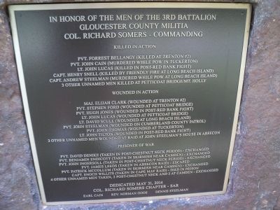 3rd Battalion Gloucester County Militia Marker image. Click for full size.