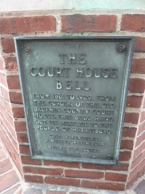 Plaque about Bell from Old Dauphin County Courthouse image. Click for full size.