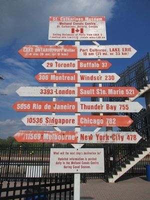 Welland Canal Destination Distances (km). Click for full size. Welland Canal Destination Distances (km) image. Click for full size.