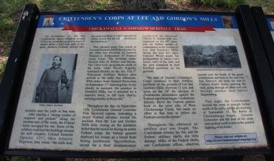 Crittenden's corps at Lee and Gordon's Mills Marker image. Click for full size.