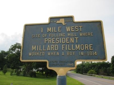 Where President Millard Fillmore Worked When a Boy Marker image. Click for full size.