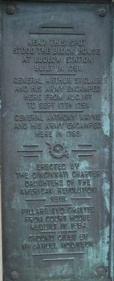 Ludlow's Station Marker text. Click for full size. Ludlow's Station Marker text image. Click for full size.
