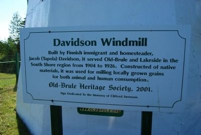 Davidson Windmill Marker image. Click for full size.