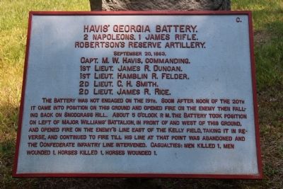 Havis' Georgia Battery Marker. Click for full size. Havis' Georgia Battery Marker image. Click for full size.