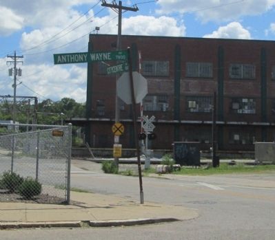 White's Station Marker, nearest corner. Click for full size. White's Station Marker, nearest corner image. Click for full size.
