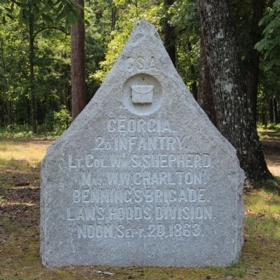 2nd Georgia Infantry Marker. Click for full size. 2nd Georgia Infantry Marker image. Click for full size.