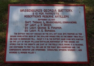Massenburg's Georgia Battery Marker. Click for full size. Massenburg's Georgia Battery Marker image. Click for full size.