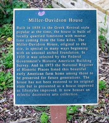 Miller-Davidson House Marker image. Click for full size.