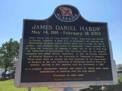 James Daniel Hardy Marker (side 1) image. Click for full size.